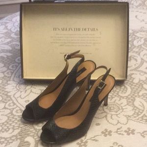 Ann Taylor black open toe heels size 6.5